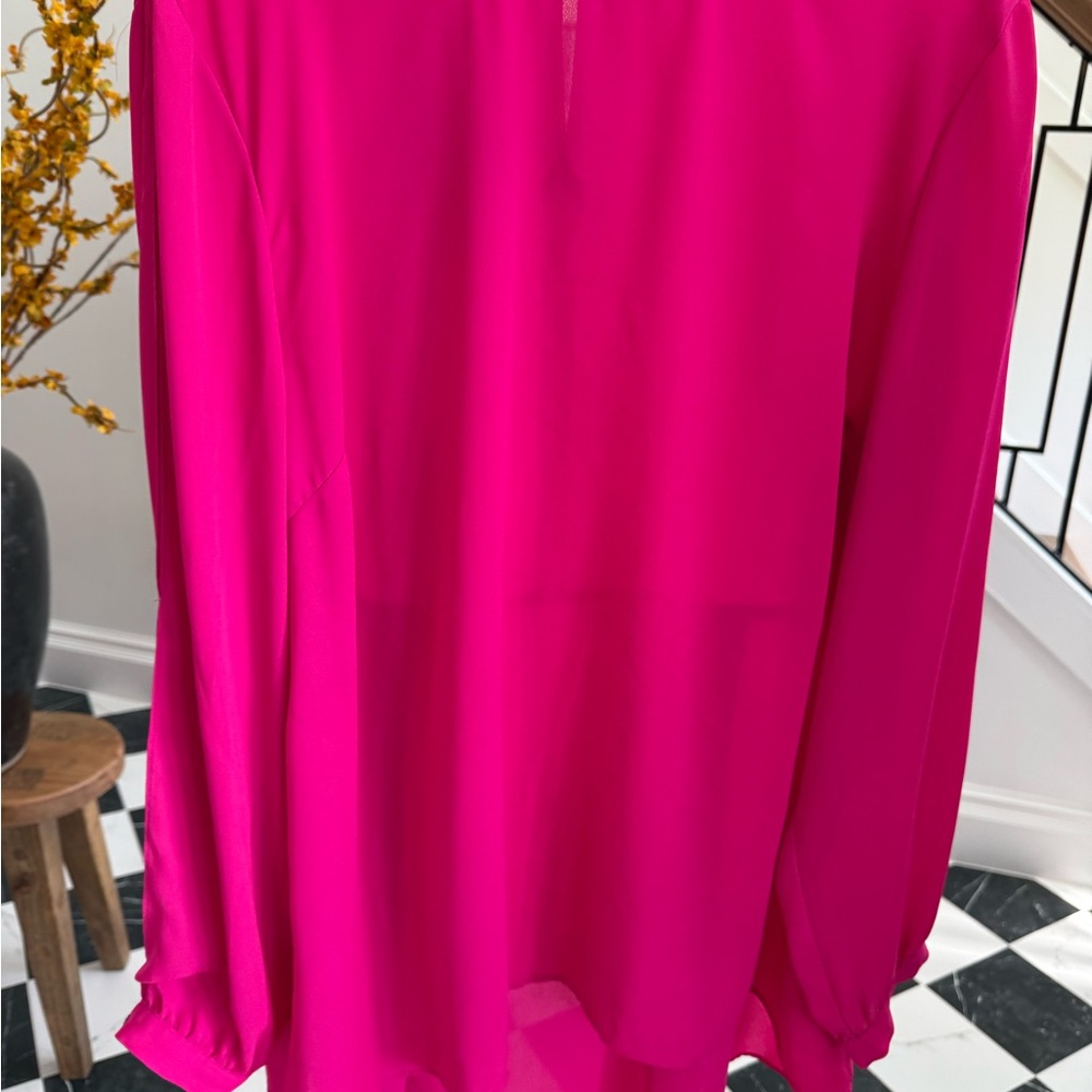 Vince Camuto Vibrant Pink Tunic Length Blouse